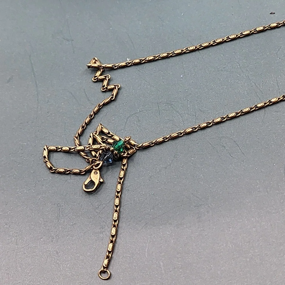 Sweet Romance USA Floral Purse Pendant Necklace Crystal Bead Fringe Victorian